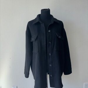 Forever 21 Black Button-Front Coat